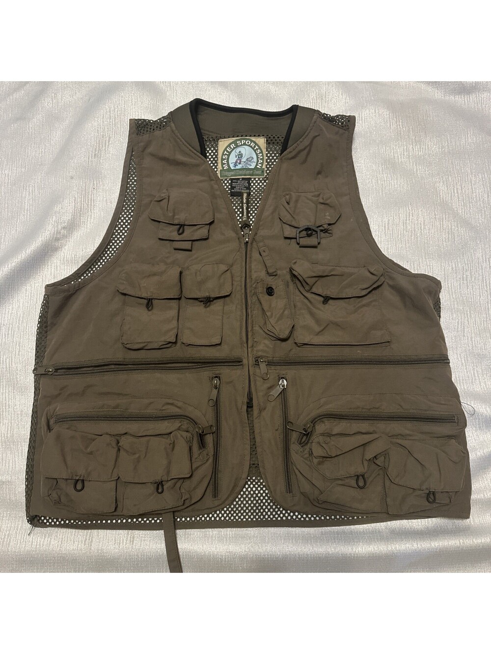 Master Sportsman Rugged Gear Fishing Vest Medium Brown